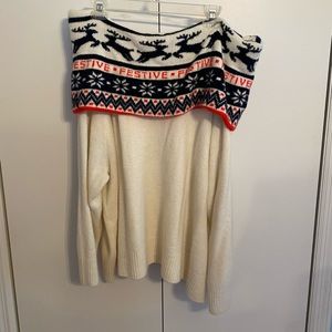 H&M Plus Off-the-shoulder festive holiday sweater size 2XL